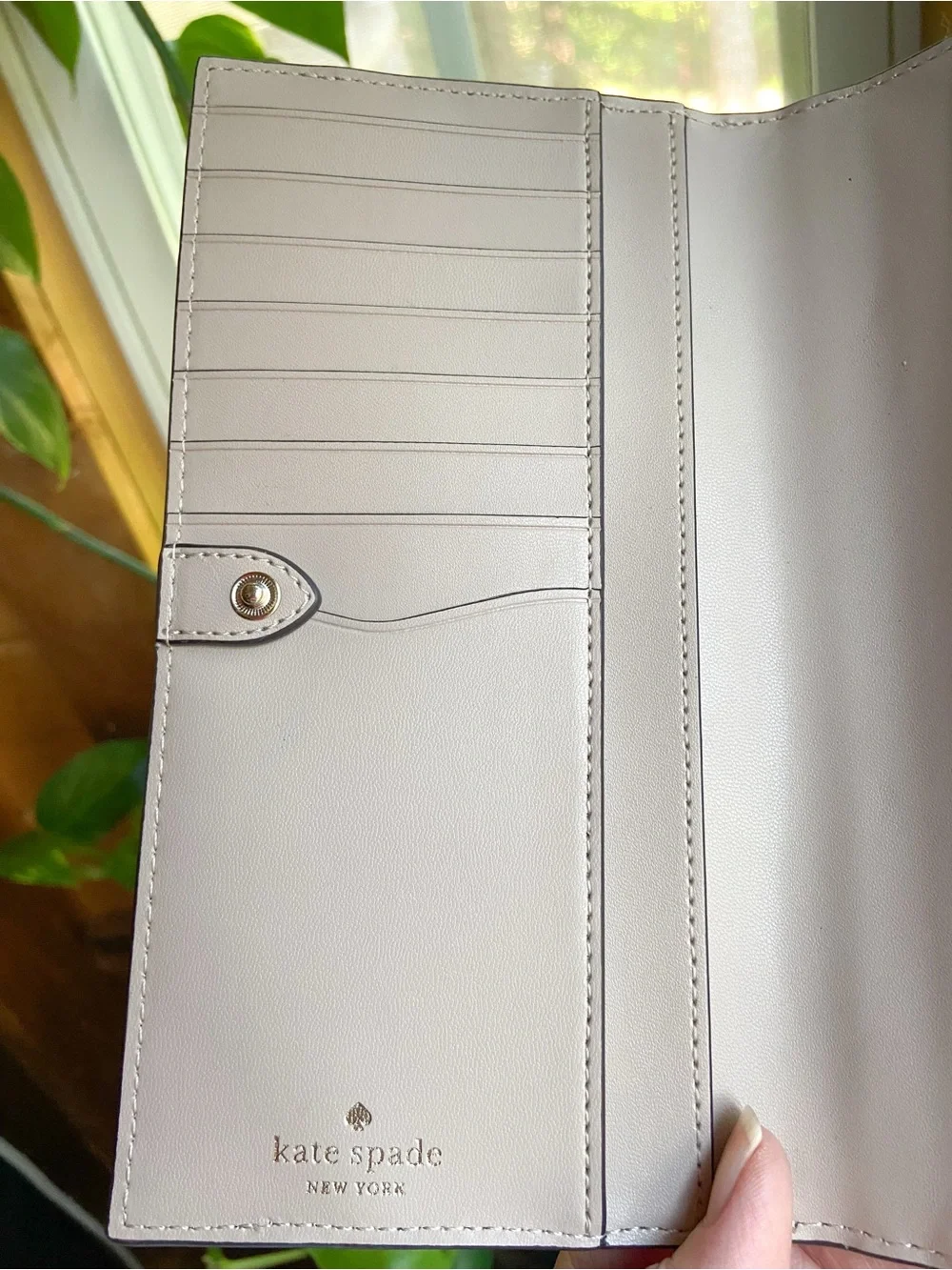 kate spade Two-Tone Pebbled Leather Wallet — Blush Pink & Cream Vanilla Girl